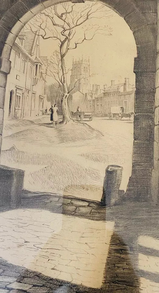 Albert Charles Brown Chopping Campden High Street And Church From Wes albert-charles-brown-chopping-campden-high-street-and-church-from-wes