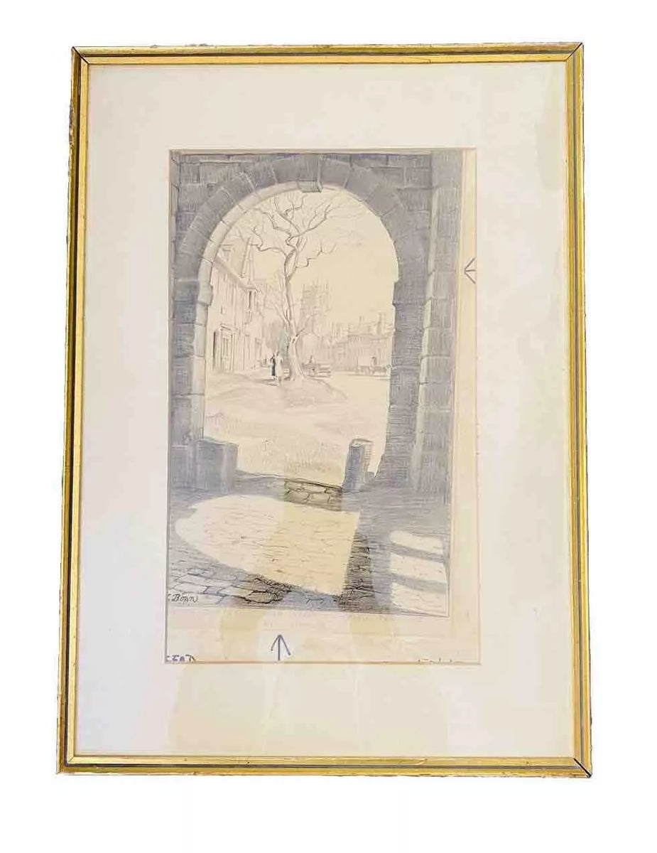 Albert Charles Brown Chopping Campden High Street And Church From Wes albert-charles-brown-chopping-campden-high-street-and-church-from-wes